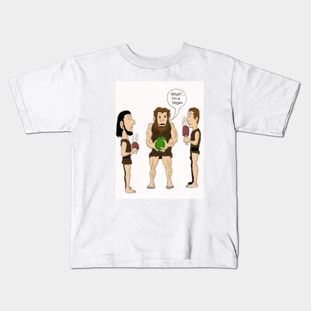 Vegan Caveman Kids T-Shirt by ChaseTM5